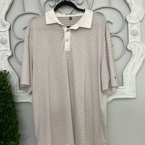 Men’s Southern Point Polo Crimson & Gray Stripes Size XXL